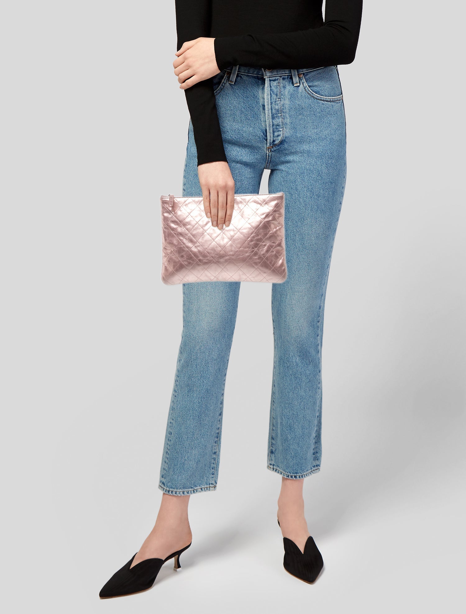Chanel Metallic Quilted O-Case