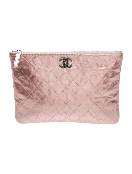 Chanel Metallic Quilted O-Case