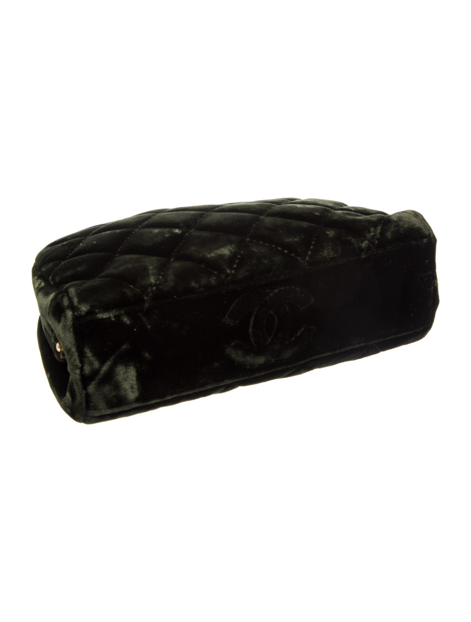 Chanel Velvet Quilted Clutch w/Chain