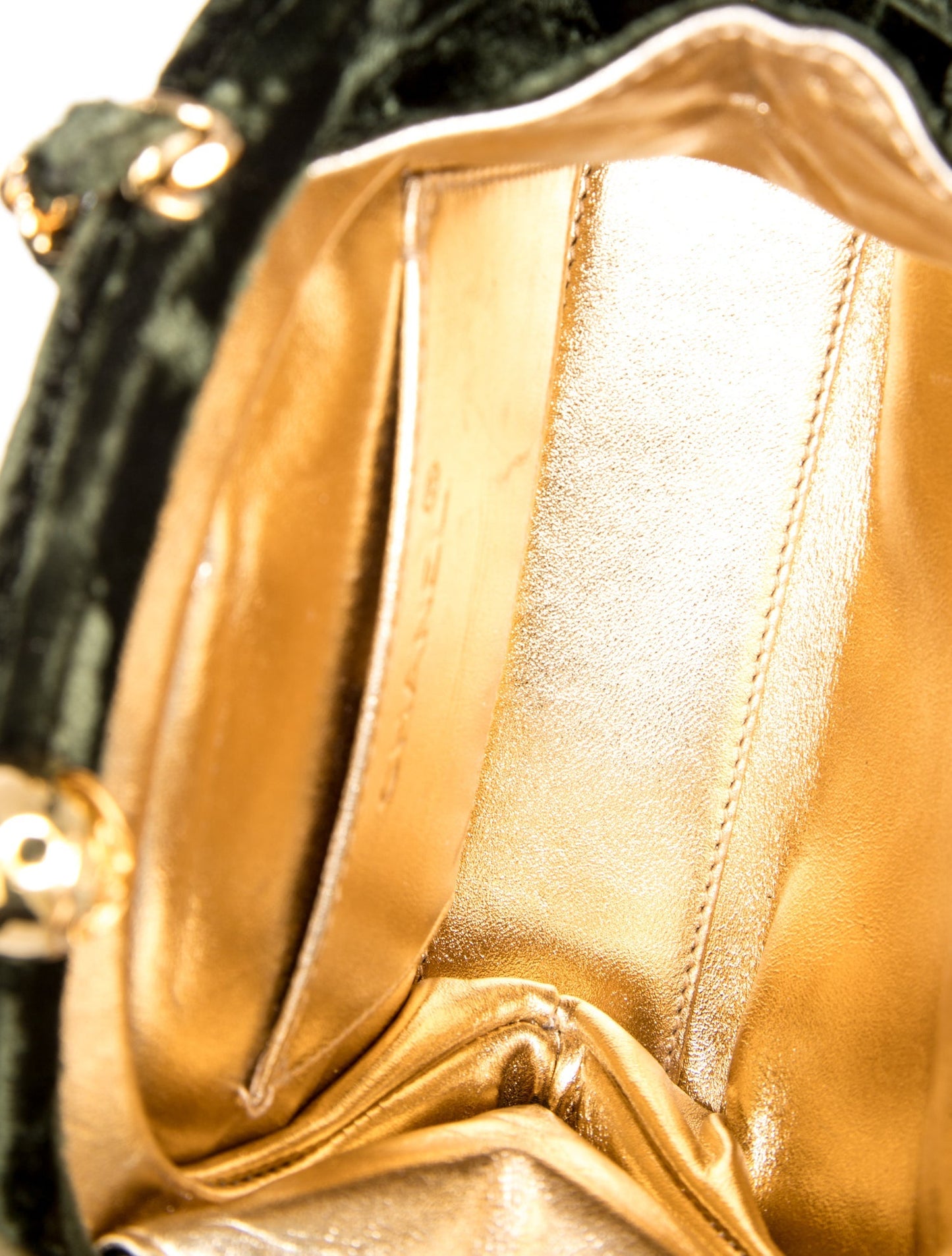 Chanel Velvet Quilted Clutch w/Chain