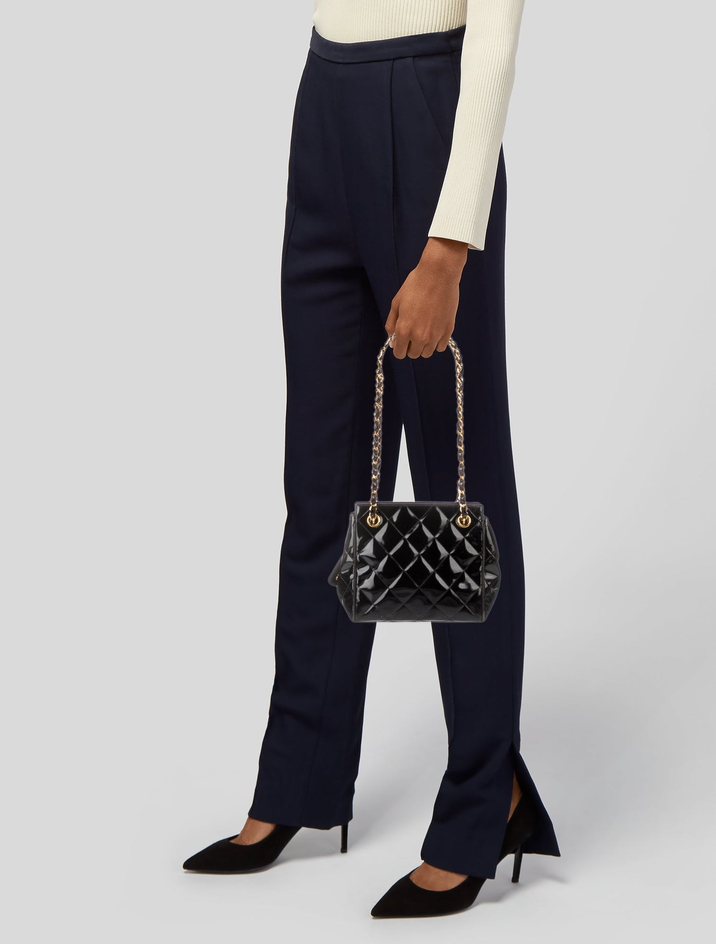 Chanel Mini Patent Quilted Tote