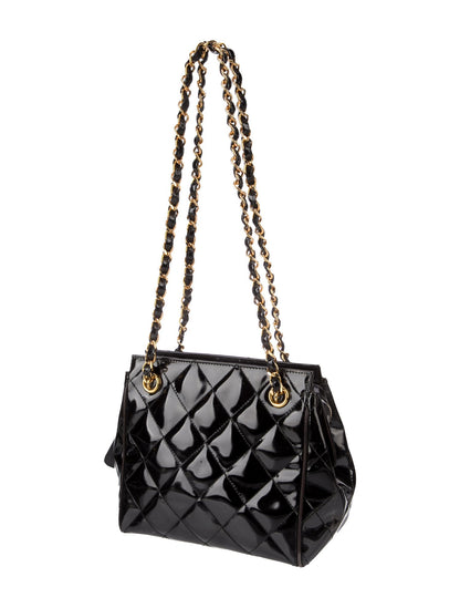 Chanel Mini Patent Quilted Tote