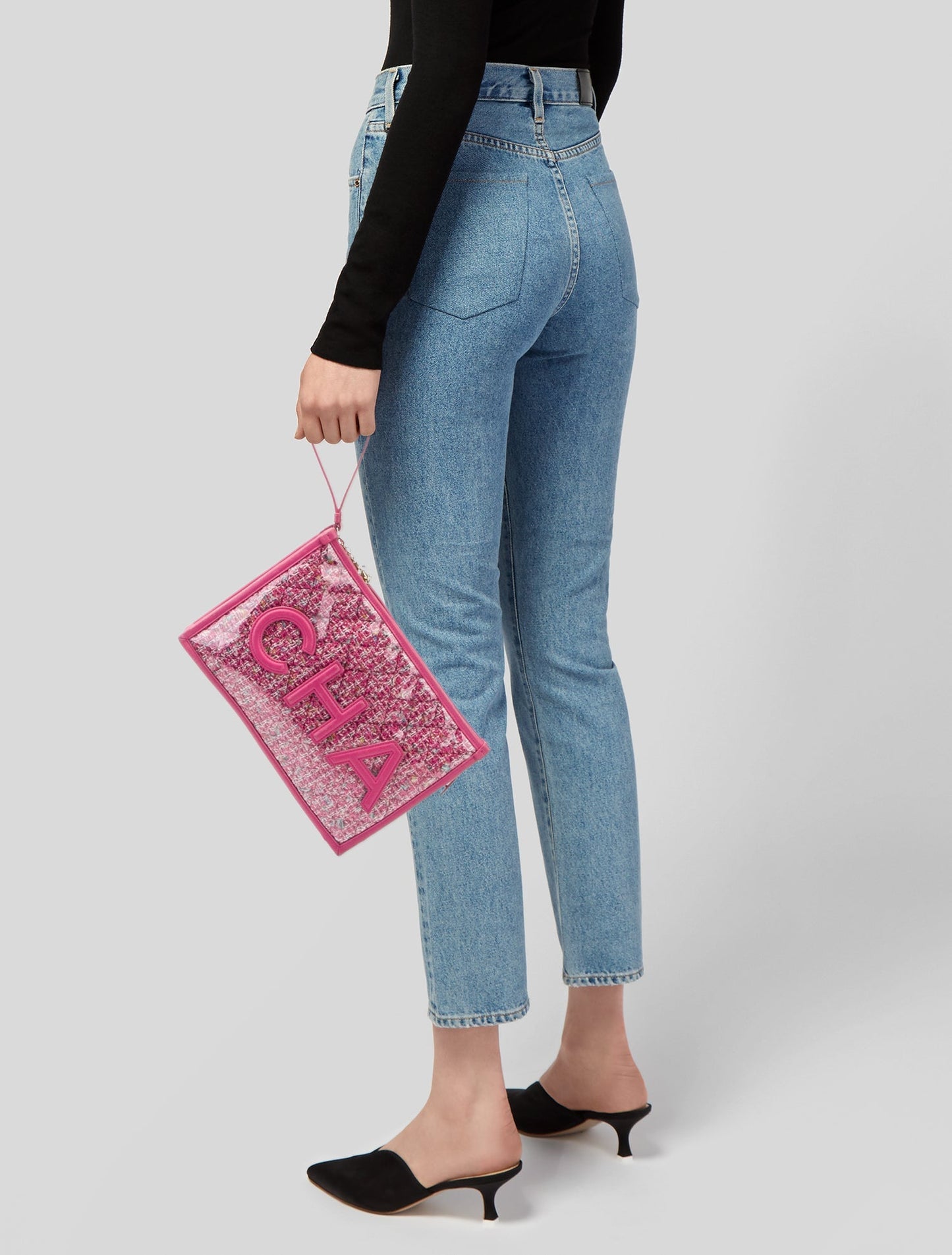Chanel Tweed PVC Pouch