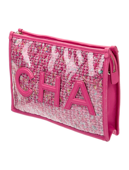 Chanel Tweed PVC Pouch