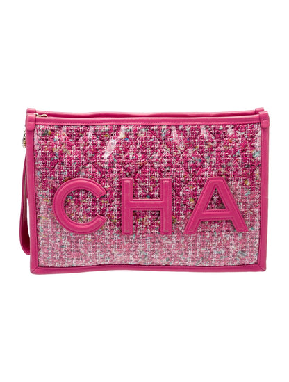 Chanel Tweed PVC Pouch