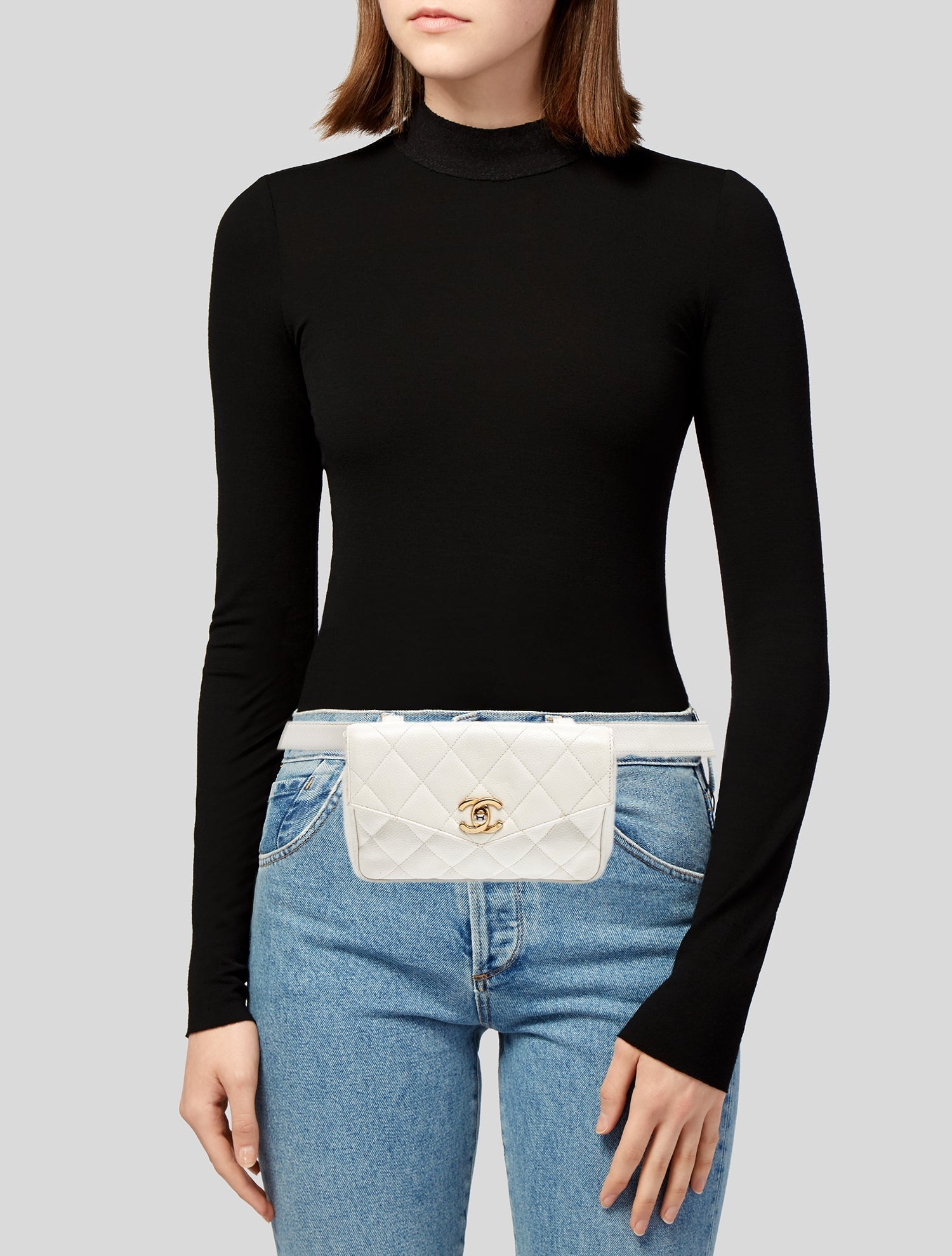Chanel Quilted Caviar Leather CC Waist Bag