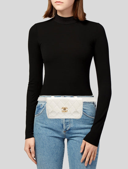 Chanel Quilted Caviar Leather CC Waist Bag