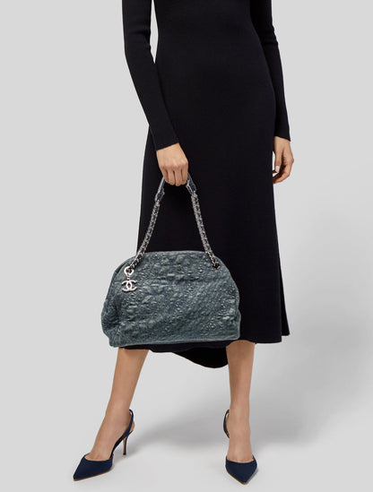 Chanel Denim Camellia Just Mademoiselle Bowler