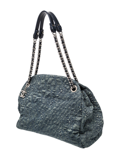 Chanel Denim Camellia Just Mademoiselle Bowler