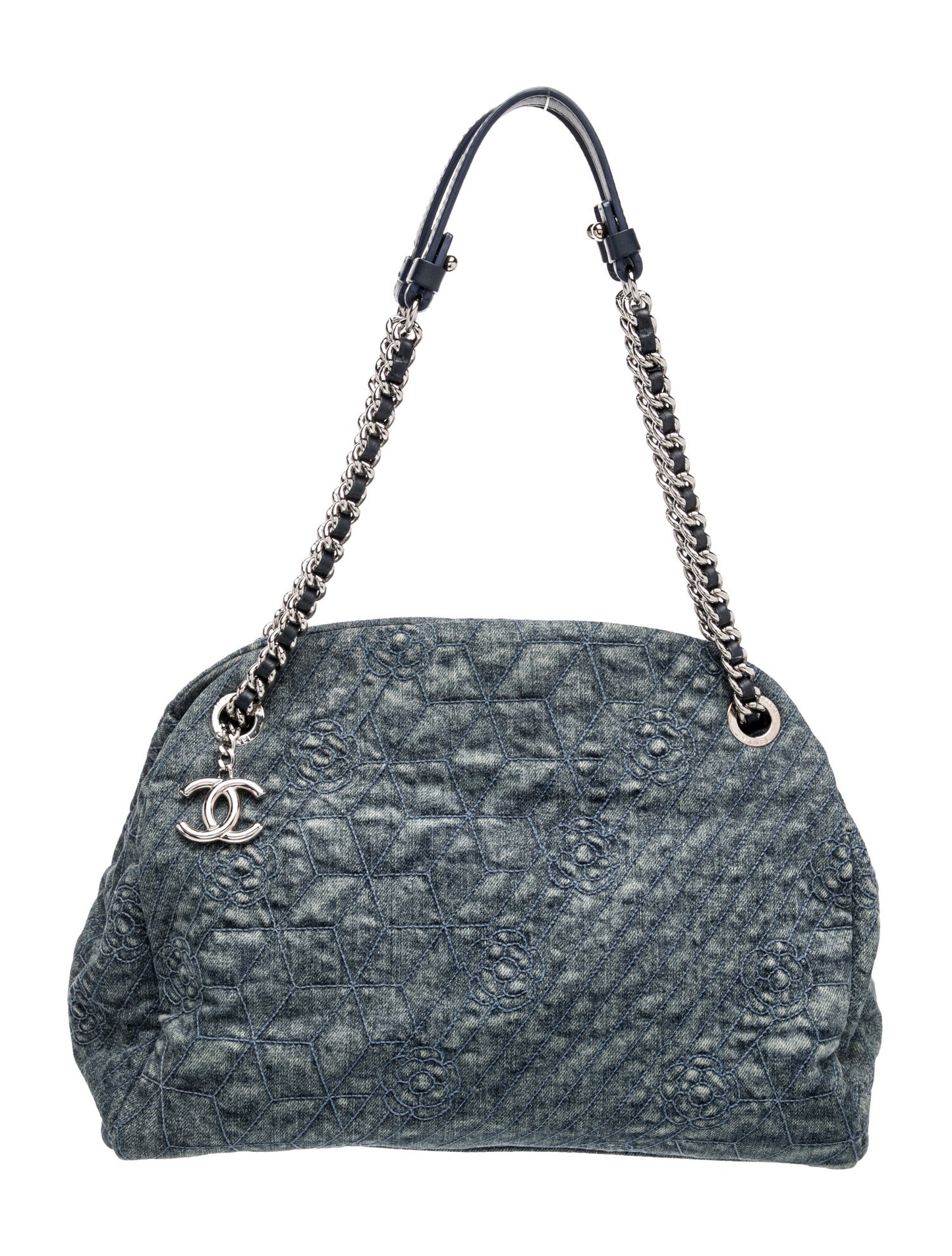 Chanel Denim Camellia Just Mademoiselle Bowler