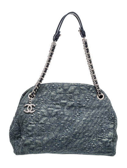 Chanel Denim Camellia Just Mademoiselle Bowler