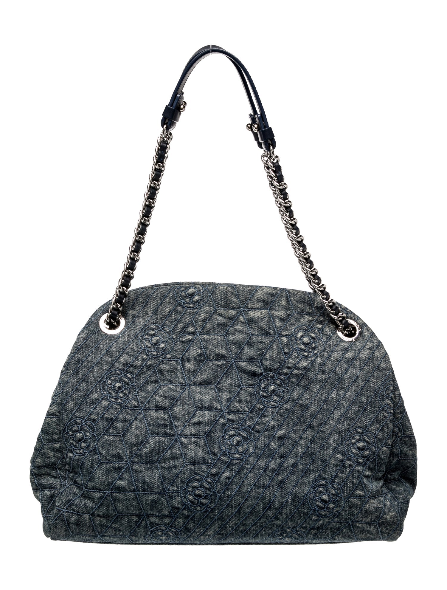 Chanel Denim Camellia Just Mademoiselle Bowler