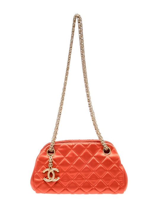 Chanel Quilted Satin Mini Just Mademoiselle Bowling Bag