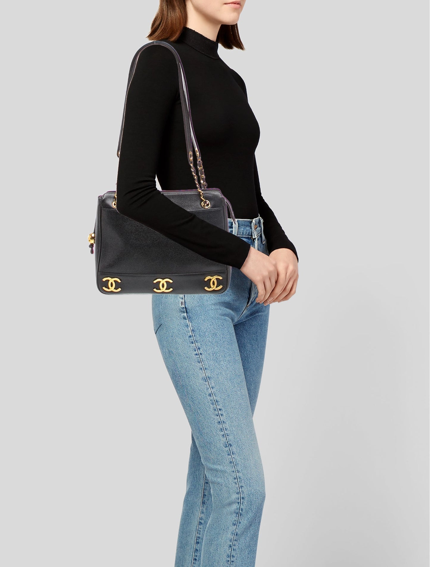 Chanel Caviar Triple CC Shoulder Bag
