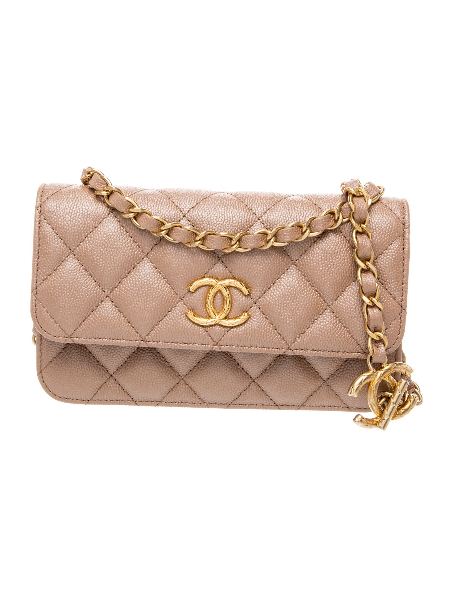 Chanel Caviar Phone Holder w/ Chain