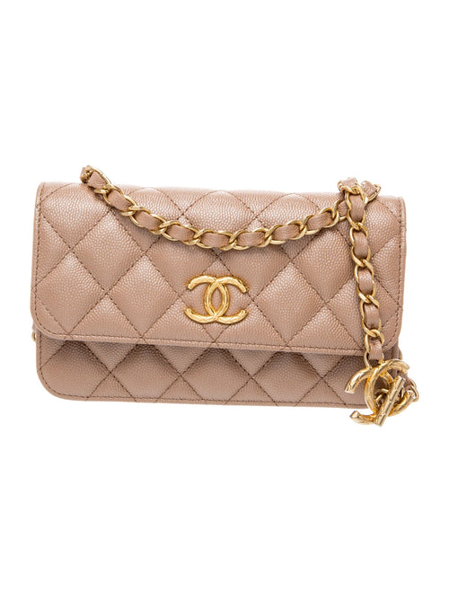 Chanel Caviar Phone Holder w/ Chain