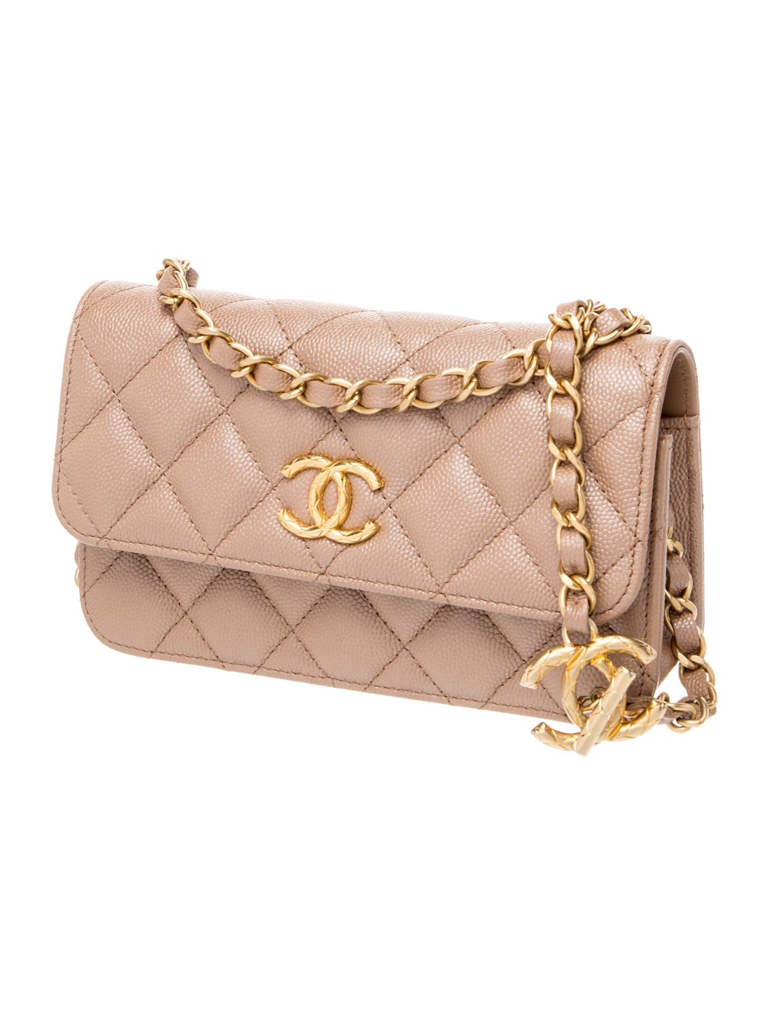 Chanel Caviar Phone Holder w/ Chain
