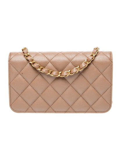 Chanel Caviar Phone Holder w/ Chain