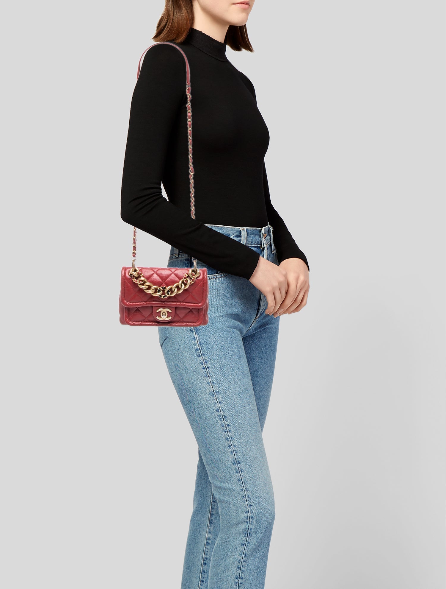 Chanel Chain Leather Link Flap Bag