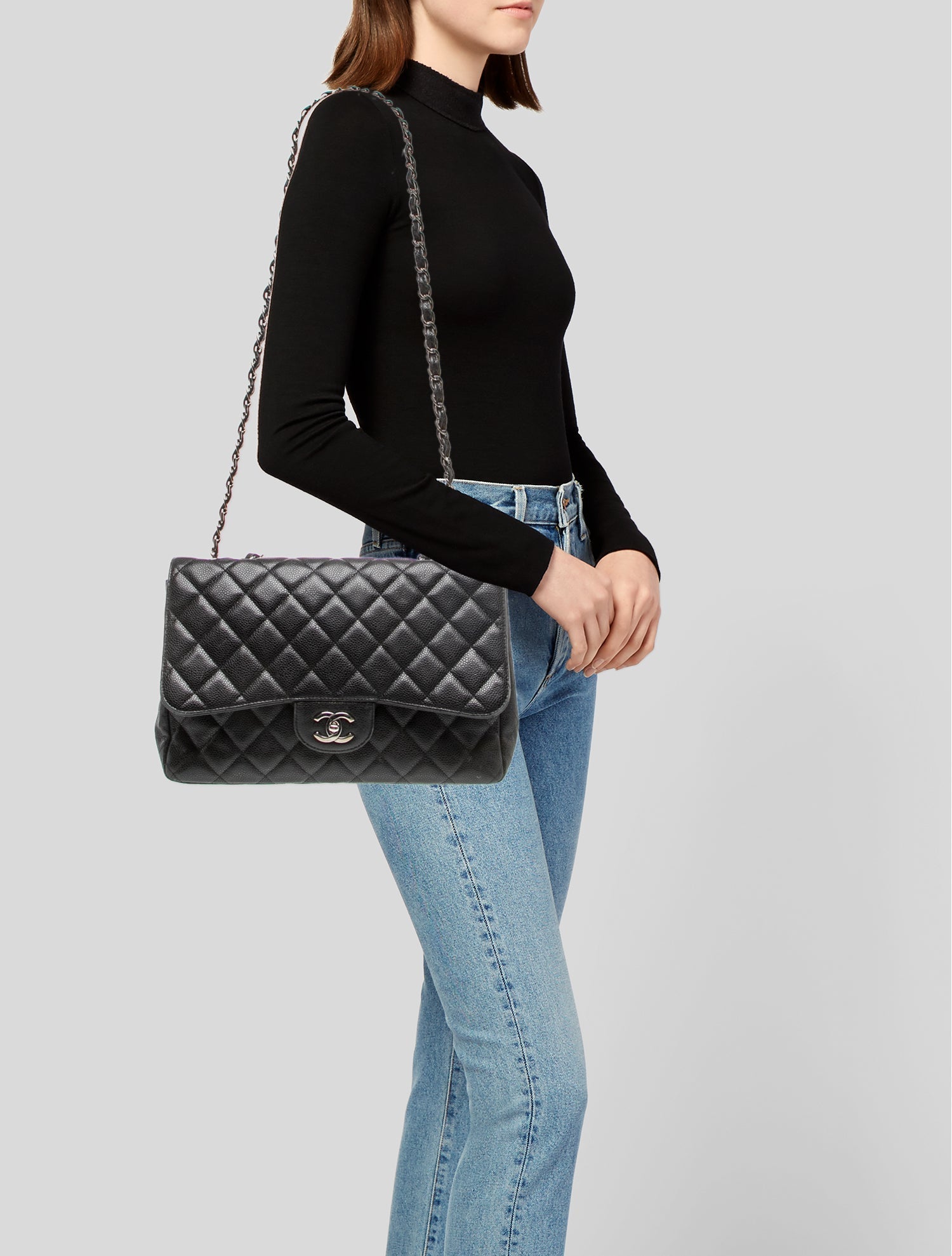 Chanel Caviar Classic Jumbo Single Flap Bag