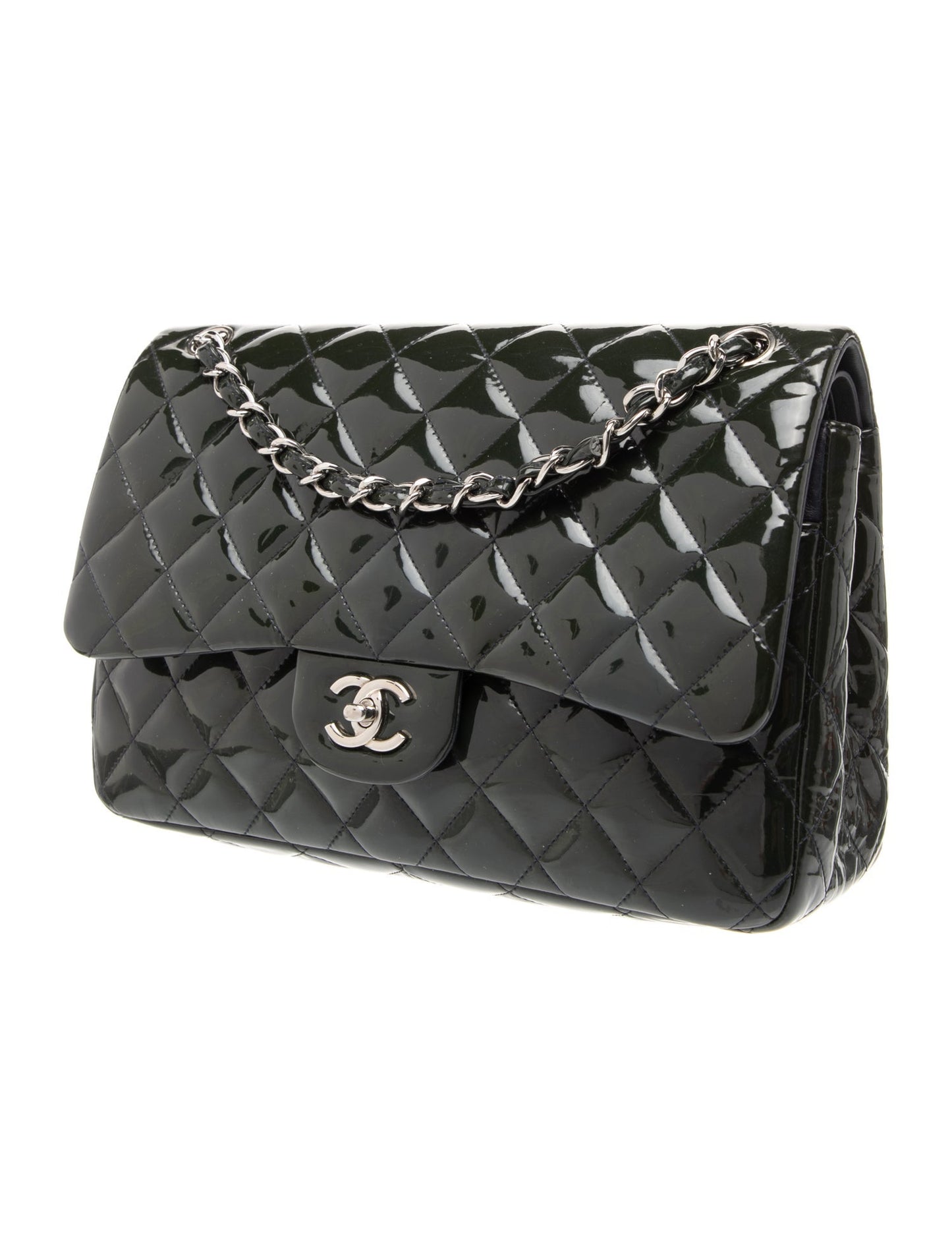 Chanel Classic Jumbo Patent Double Flap Bag
