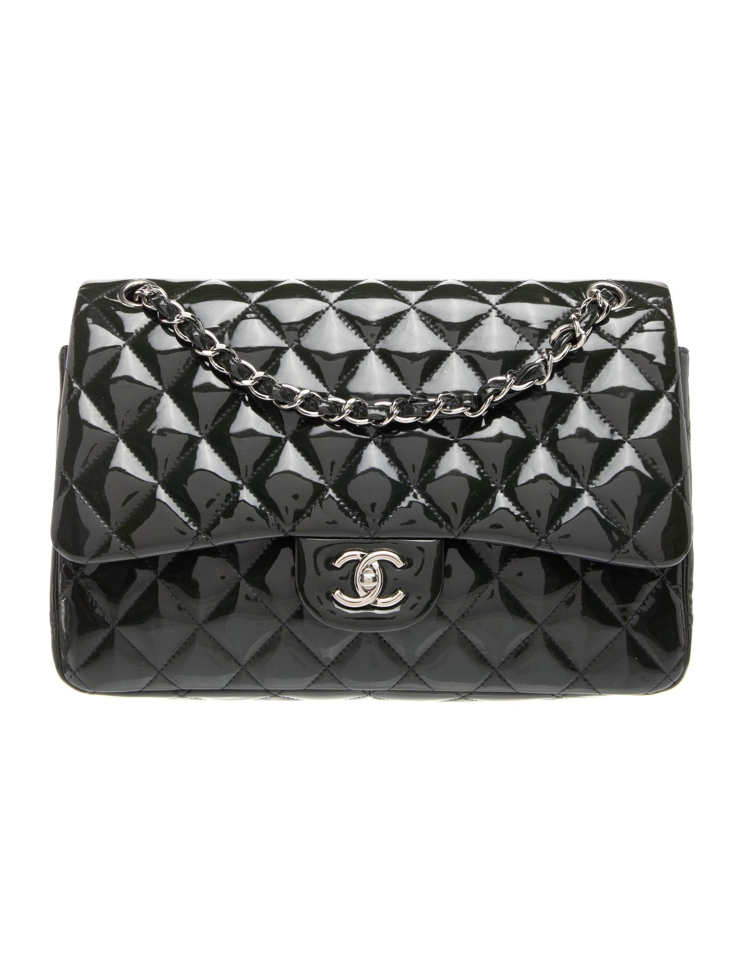 Chanel Classic Jumbo Patent Double Flap Bag