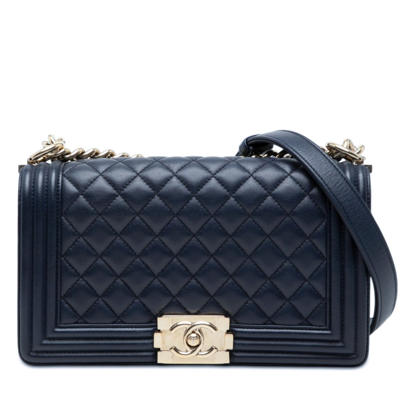 Chanel Old Medium Quilted Lambskin Boy Flap