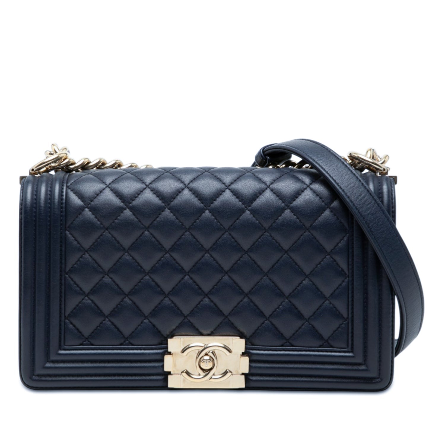 Chanel Old Medium Quilted Lambskin Boy Flap