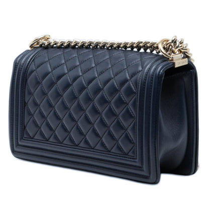Chanel Old Medium Quilted Lambskin Boy Flap