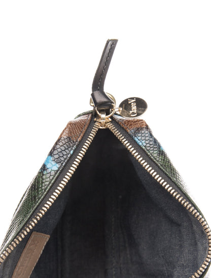 Clare V. Embossed Leather Cosmetic Bag