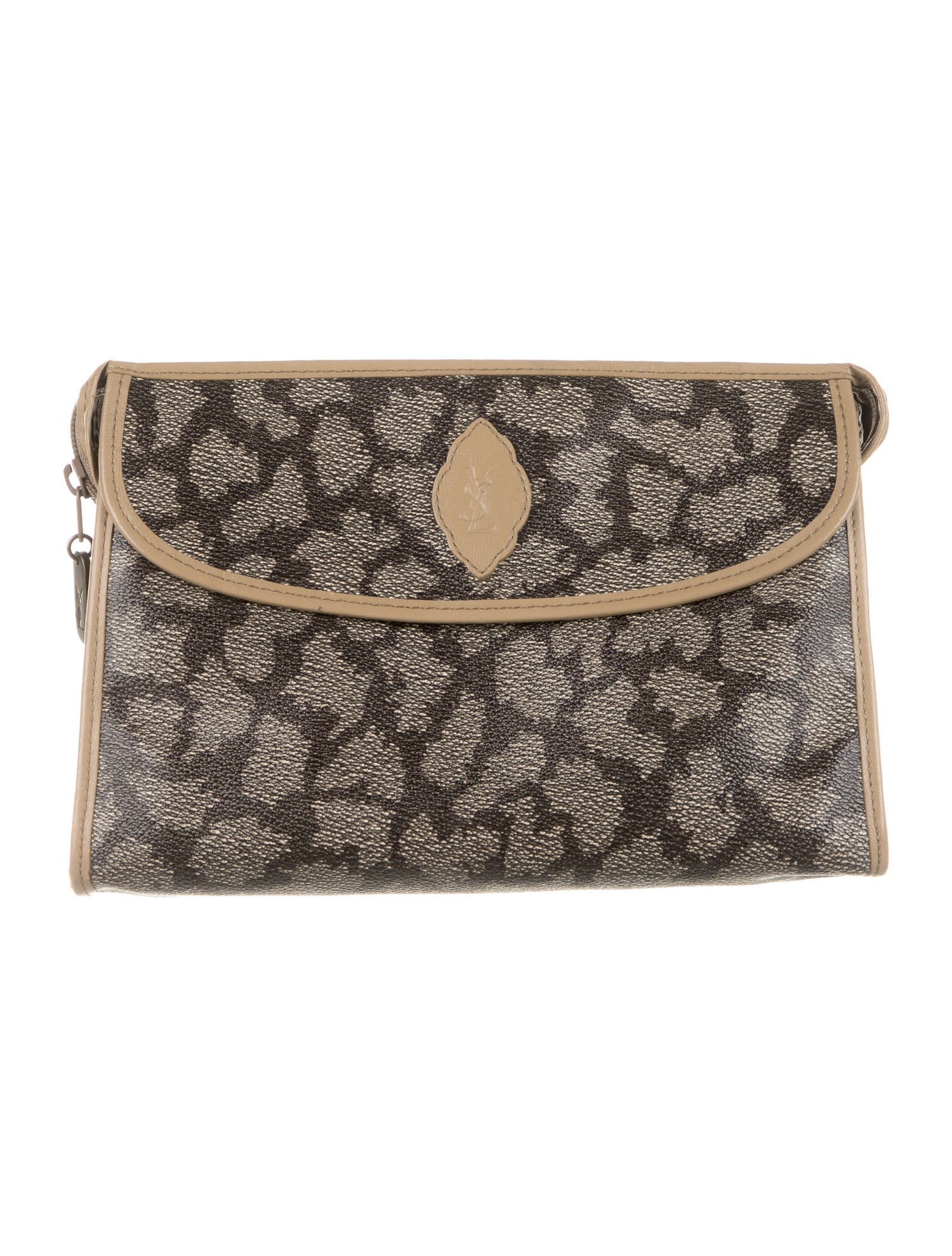 Yves Saint Laurent Coated Canvas Cosmetic Bag
