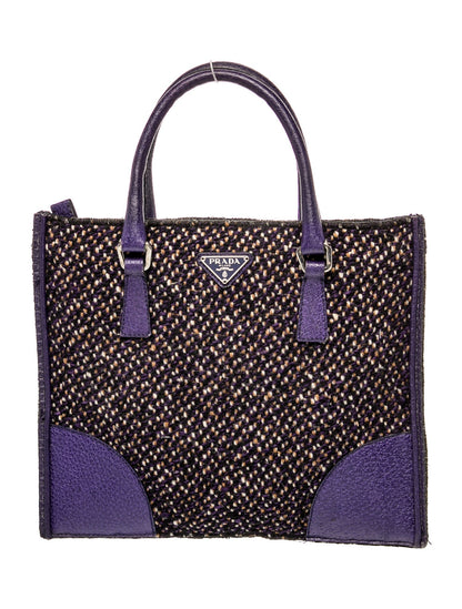 Prada Enameled Metal Triangle Top Handle Bag Small