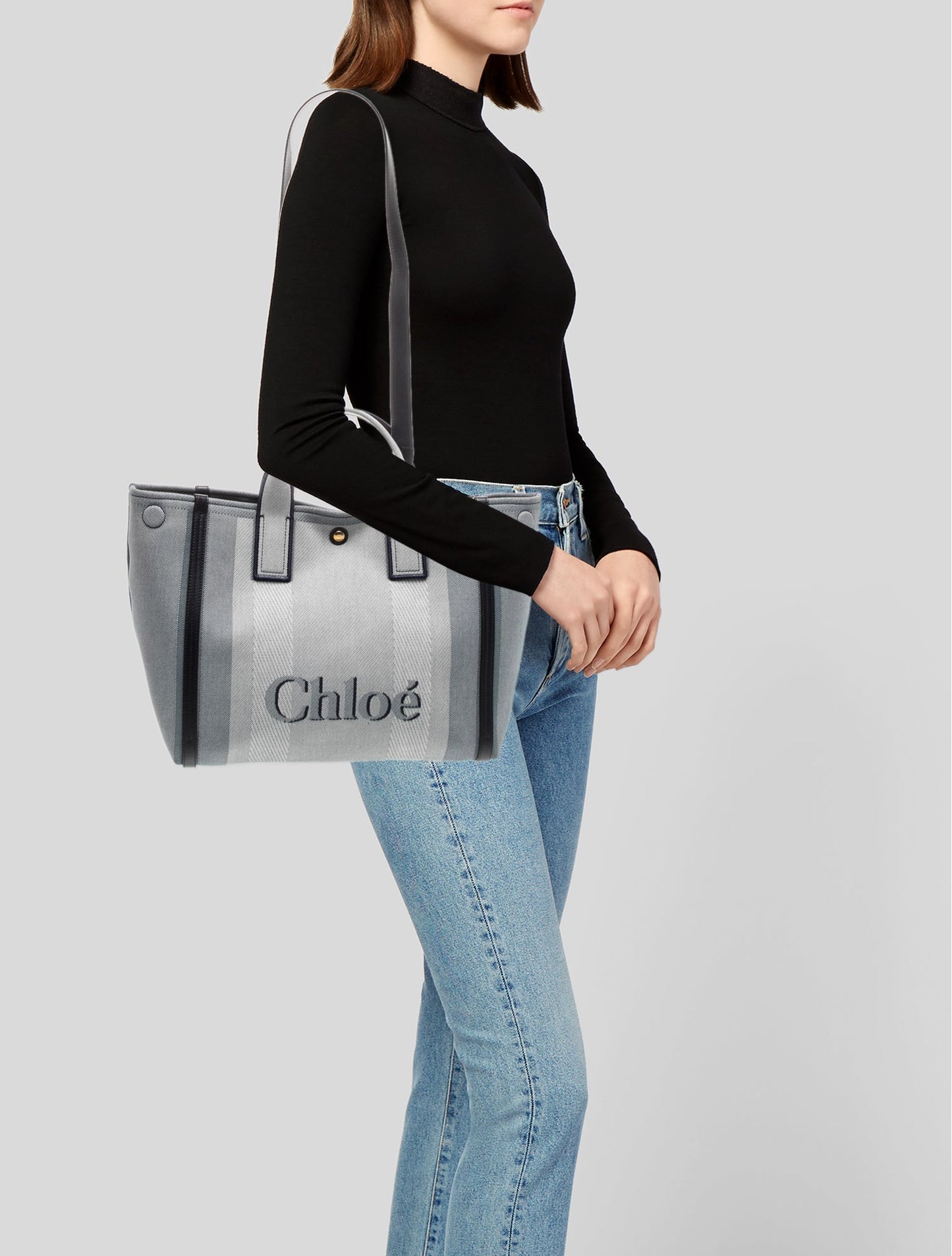 Chloé Canvas Carry Tote Bag Small