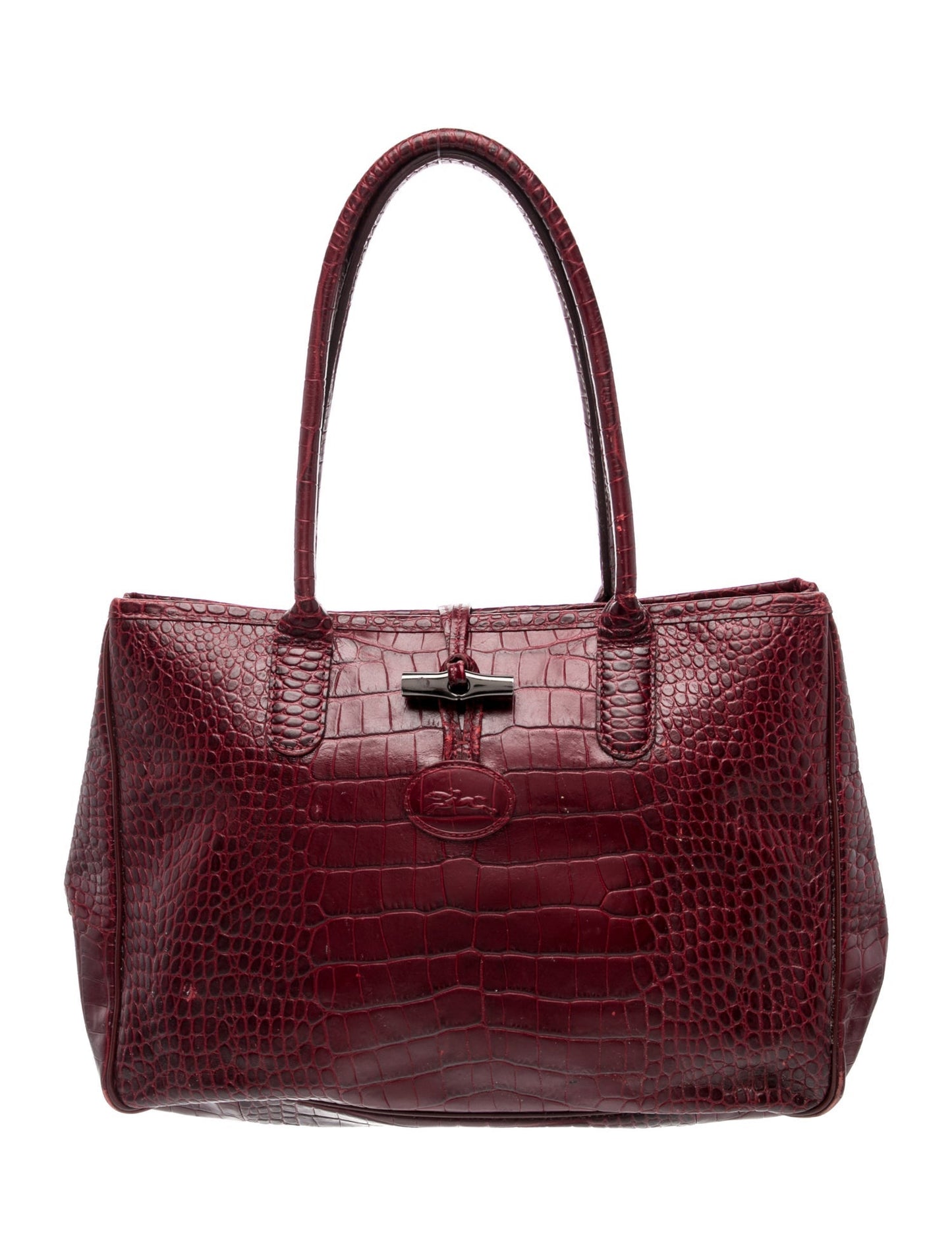 Longchamp Embossed Leather Shoulder Bag