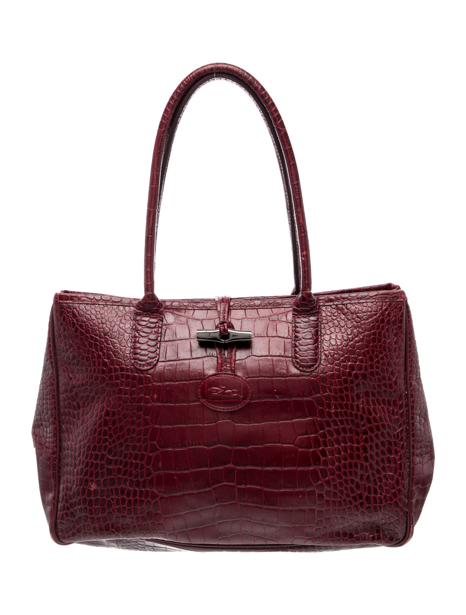 Longchamp Embossed Leather Shoulder Bag