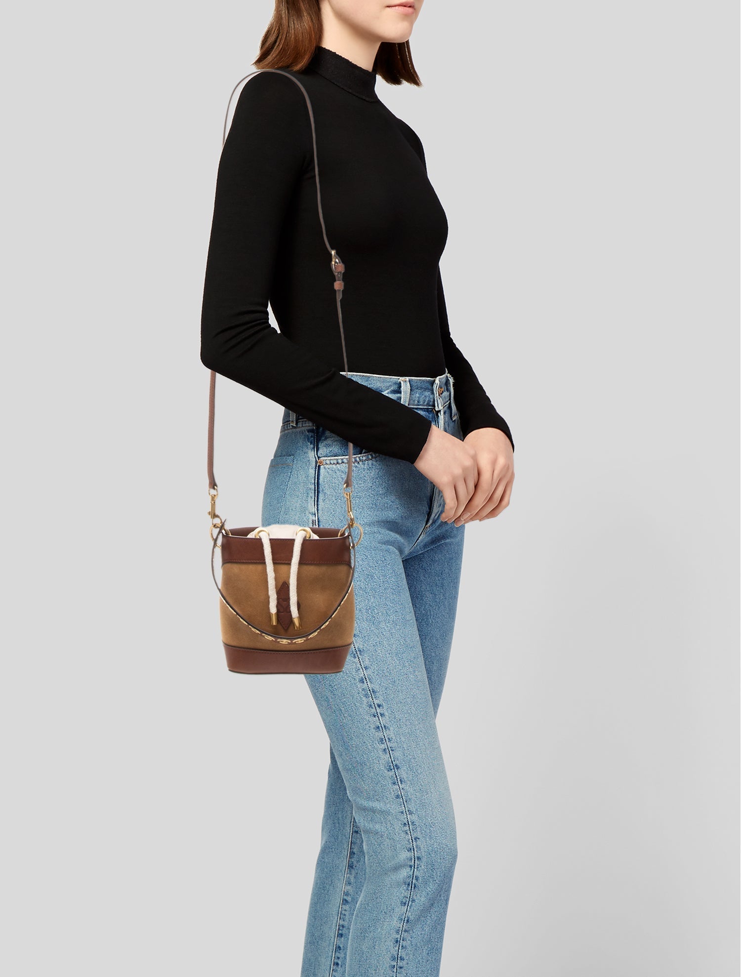 Sandro Suede Top Handle Bag