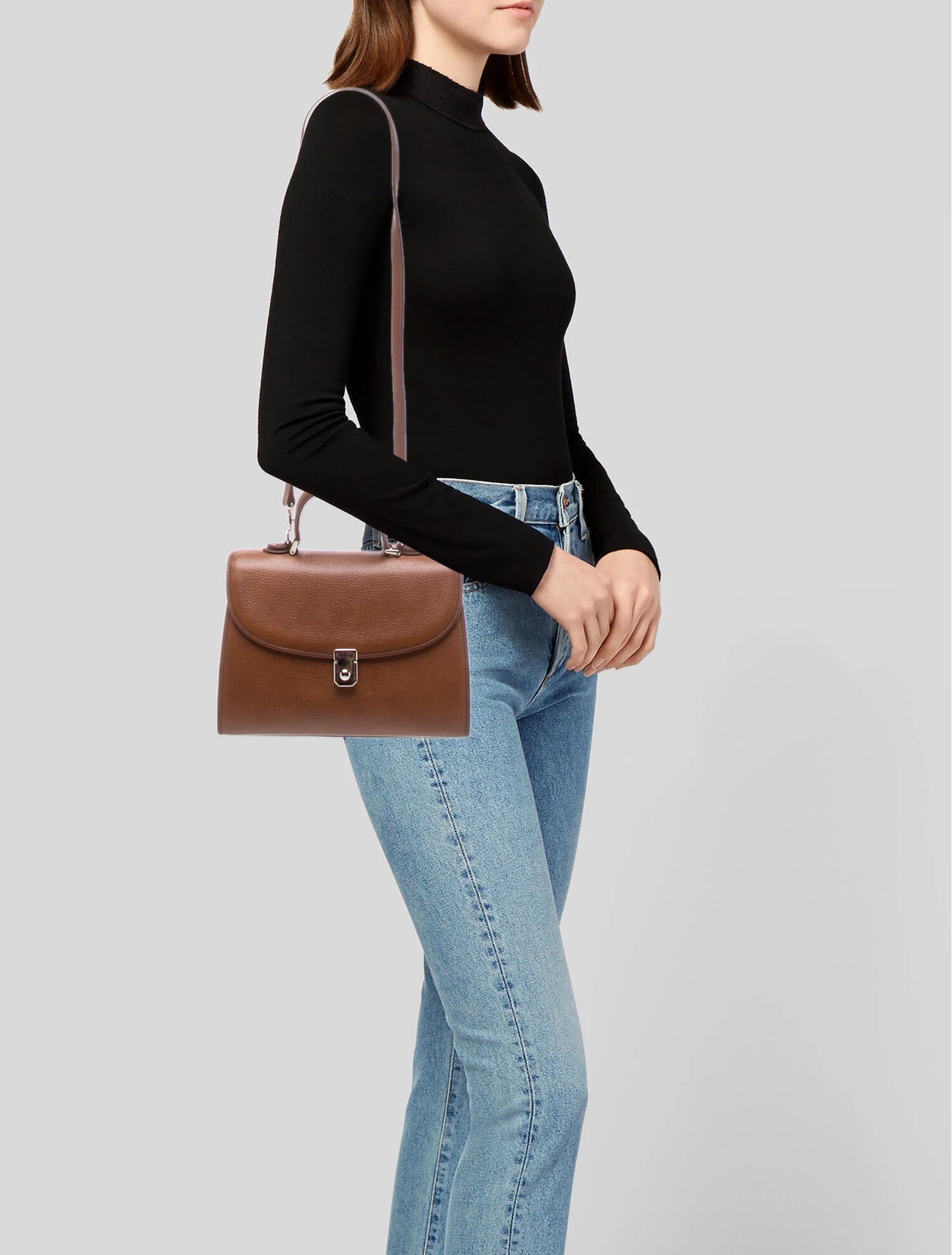 Leather Top Handle Bag