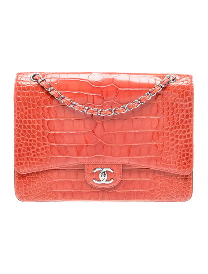 Classic Alligator Maxi Double Flap Bag