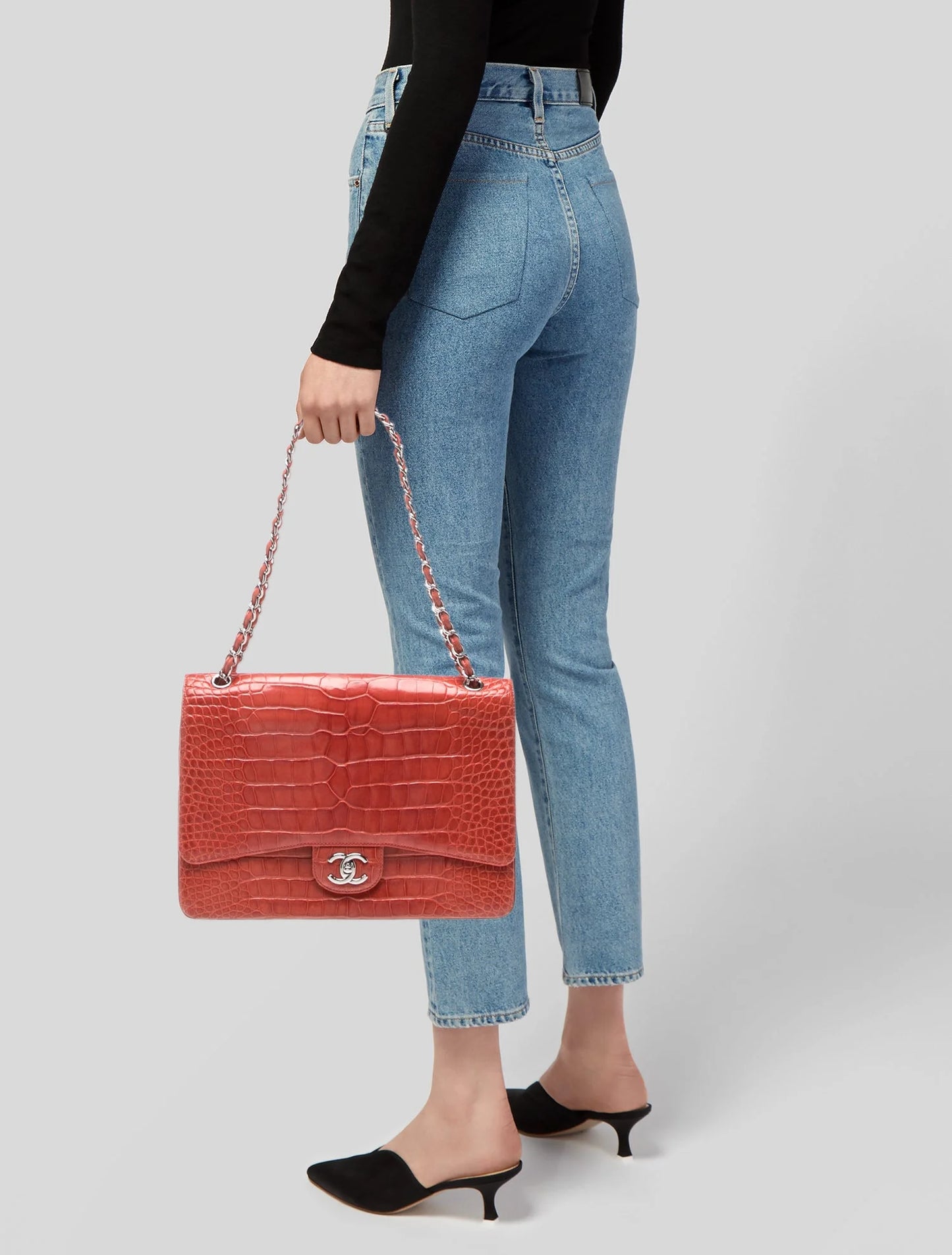 Classic Alligator Maxi Double Flap Bag