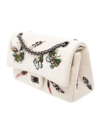 Butterfly and Feather 225 Reissue Double Flap Bag