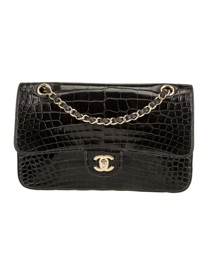 Classic Medium Alligator Double Flap Bag