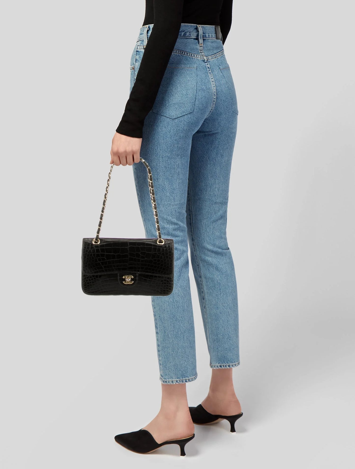 Classic Medium Alligator Double Flap Bag