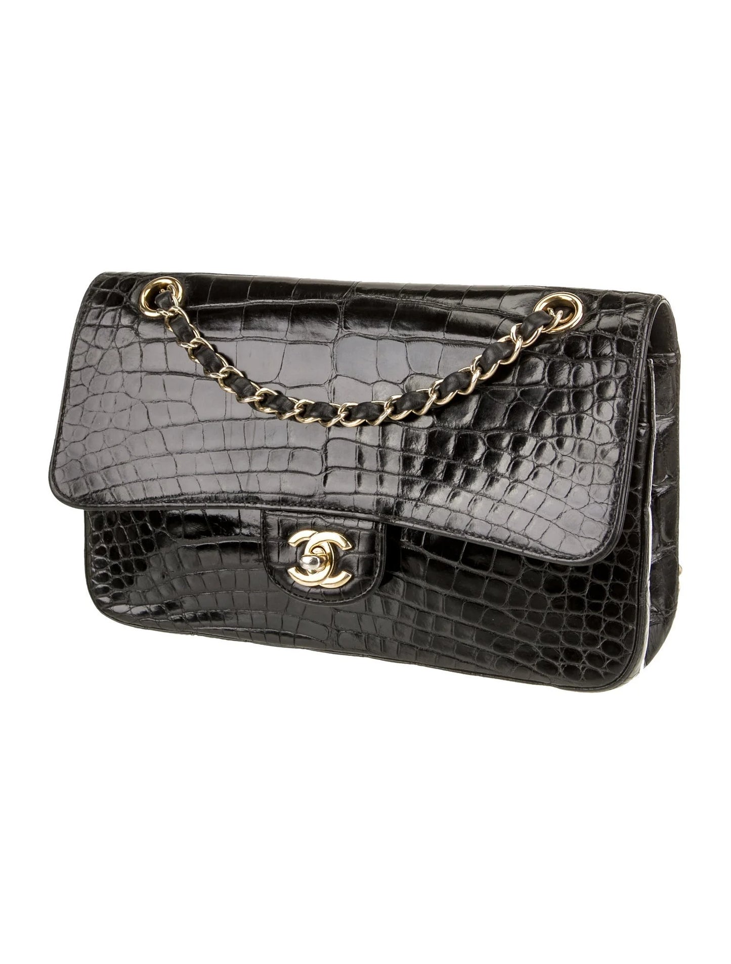 Classic Medium Alligator Double Flap Bag