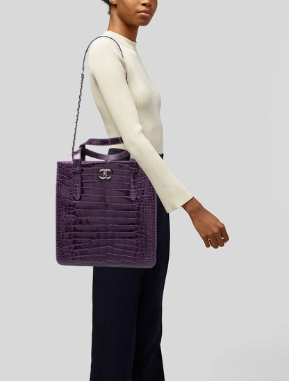 Shiny Alligator Tote