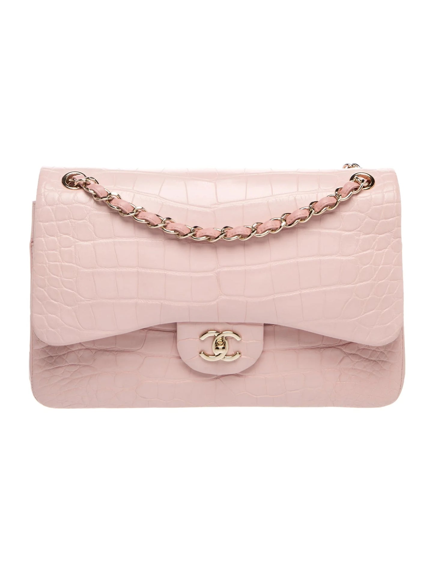 Classic Jumbo Alligator Double Flap Bag