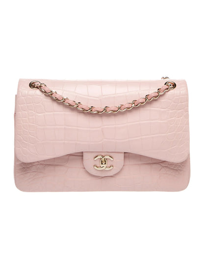 Classic Jumbo Alligator Double Flap Bag