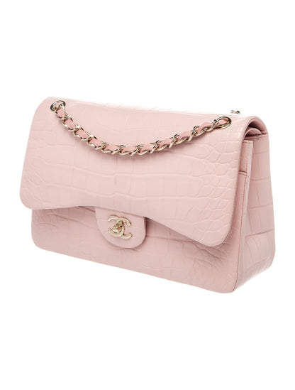 Classic Jumbo Alligator Double Flap Bag