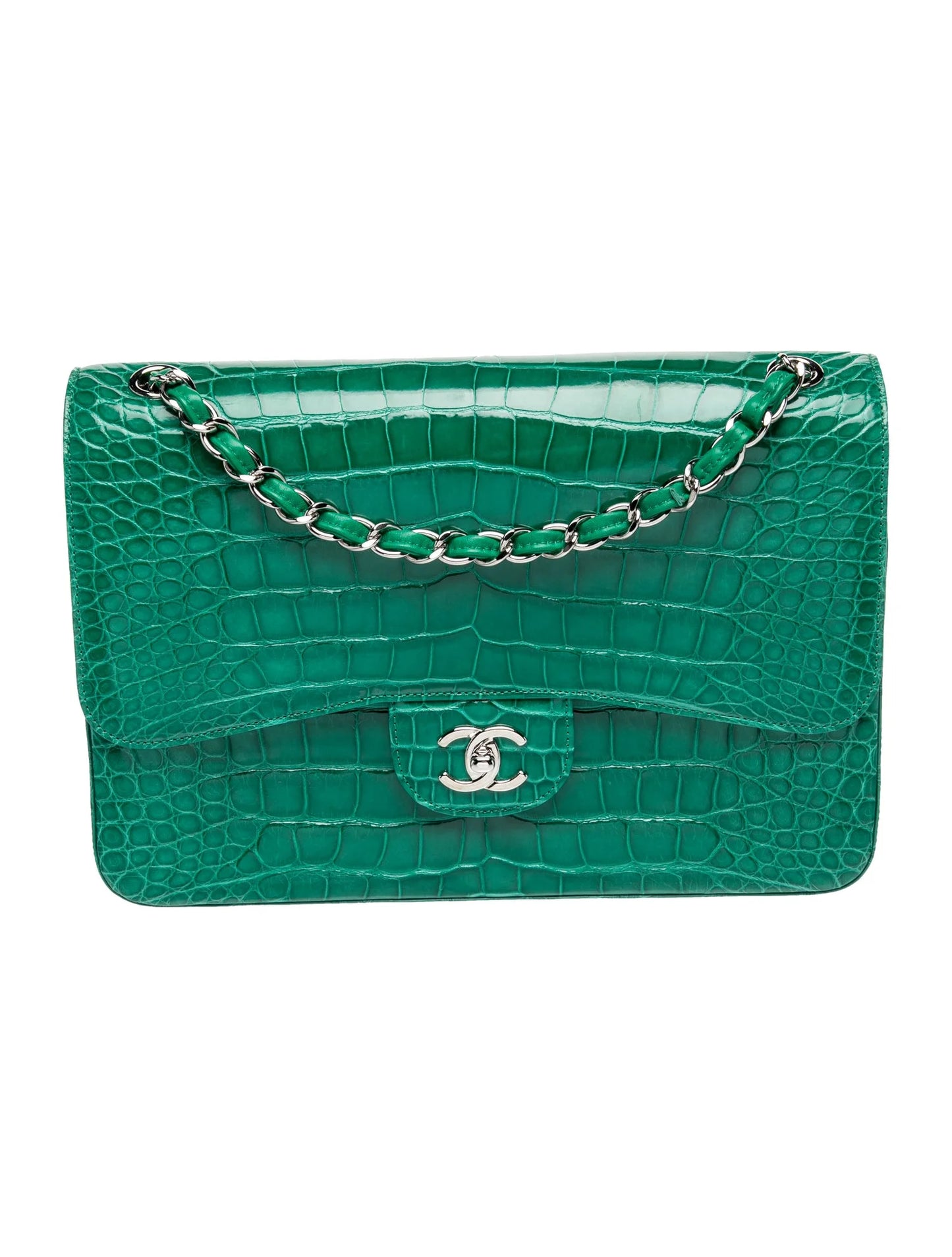 Classic Jumbo Alligator Double Flap Bag