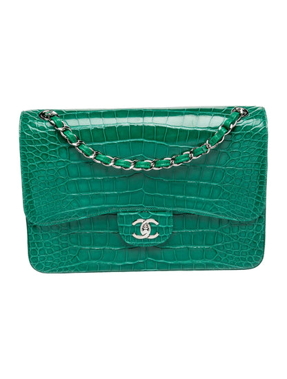Classic Jumbo Alligator Double Flap Bag