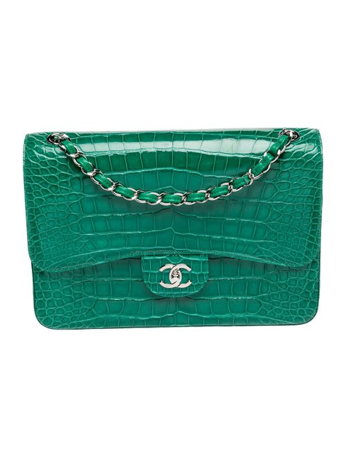 Classic Jumbo Alligator Double Flap Bag